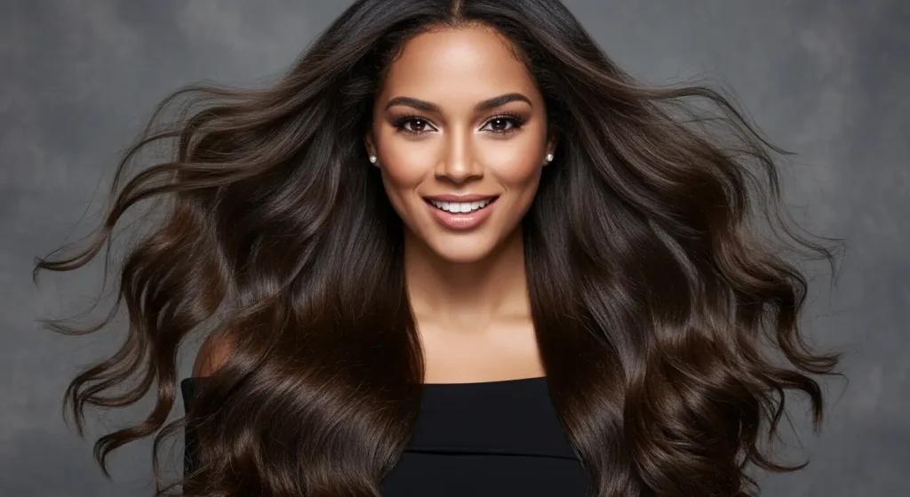 modelo com belo cabelo