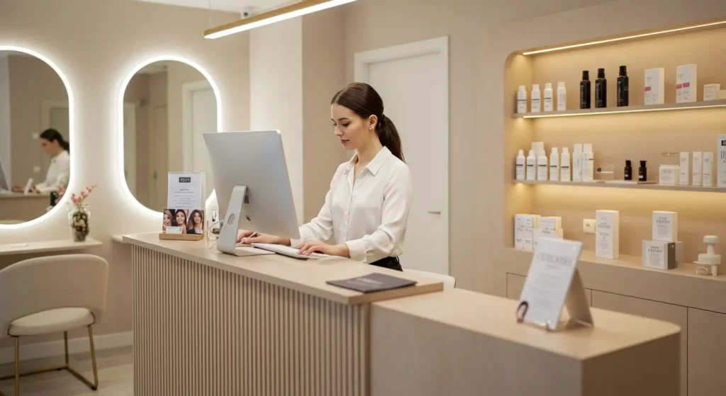 recepcionista de salão de beleza