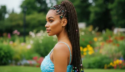 mulher com trançaas no cabelo